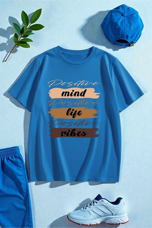 Unisex Mind Life Vibes Baskılı Tasarım Tshirt