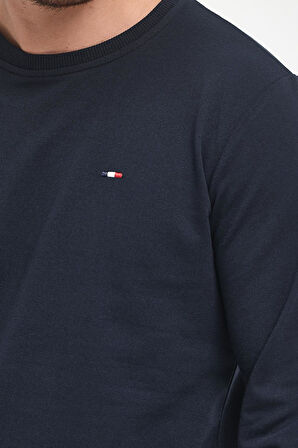 Erkek Siyah-Antrasit Bisiklet Yaka Nakış Detaylı Regular Fit 2'Li Sweatshirt MMTLCE70-2