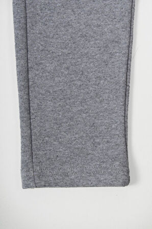 Gri Kalın Pamuklu Beli Lastikli Yan Cepli 5-6-7-8-9-10-11-12 Yaş Erkek Çocuk Eşofman Altı