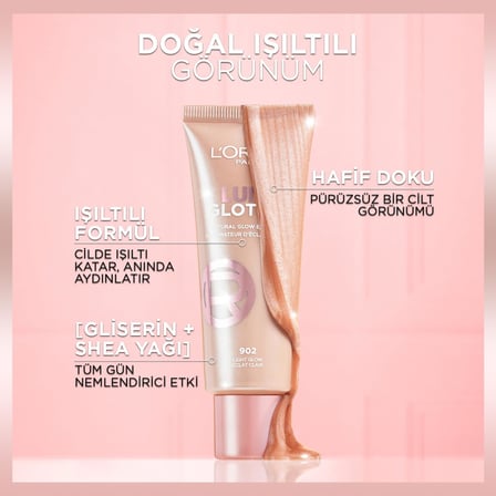 L'Oreal Paris Glotion All-In-One Doğal Işıltı Aydınlatıcı Losyon - 902 Light Glow - 40 ml