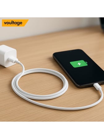 20W Type-C To Lightning Hızlı Şarj ve Veri Kablosu - Beyaz (1 Metre) - İPhone 14, 13, 12, 11, İPad Uyumlu Esnek ve Dayanıklı Şarj Kablosu