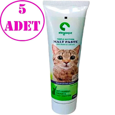 Elegance Tüy Yumağı Önleyici Kedi Malt Macun 100 Gr (5 Adet)