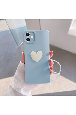 Kalpli Love Silikon Kılıf Açık Mavi Samsung S22