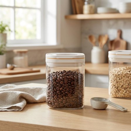 Vakum Kapaklı Kare Cam Erzak Kavanozu - Hava Almaz Şeffaf Mutfak Düzenleyici Bakliyat ve Baharat Saklama Kabı (Akrilik Değildir) - 600ml / 900ml / 1200ml Seçenekli (900ML)