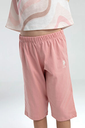 Kız Çocuk %100 Pamuklu Günlük T-Shirt & Şort İkili Takım US01.LL.01.P4.O008