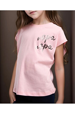 Kız Çocuk %100 Pamuklu T-Shirt & Tayt İkili Takım US01.LL.01.P4.O016