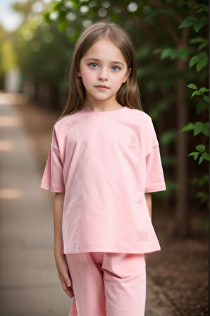 Kız Çocuk Giyim %100 Pamuklu T-Shirt & Şort İkili Set US01.LL.01.P4.O017