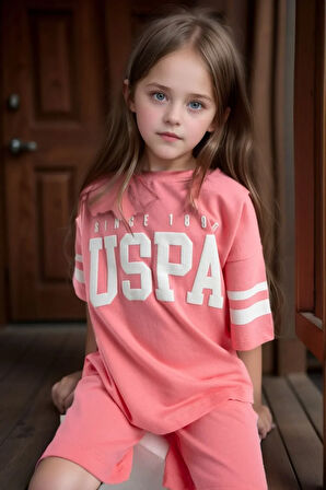 Kız Çocuk Giyim %100 Pamuklu T-Shirt & Şort İkili Set US01.LL.01.P4.O017