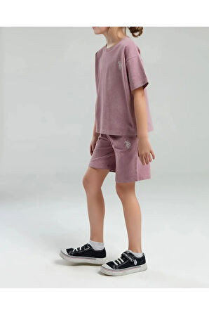 Kız Çocuk Giyim %100 Pamuklu T-Shirt & Şort İkili Set US01.LL.01.P4.O022