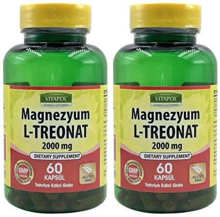 Vitapol Magnezyum L-Treonat 2000 Mg 2x60 Vegan Kapsül Magnesium L-Treonate