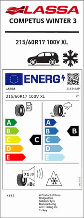Lassa Competus Winter 3 Xl 215/60R17 100V Kış Lastiği - 2026
