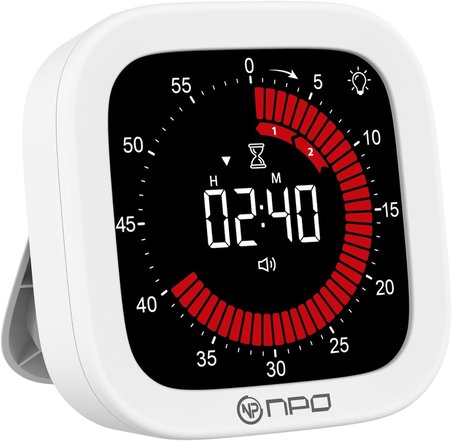 NPT32B Analog Görünümlü Dijital Kronometre Pomodoro Motivasyon Saati