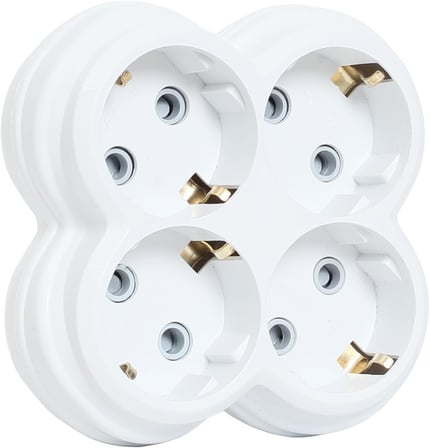 4lü Golyat Fiş, Dörtlü Topraklı Priz Çoklayıcı Fiş, 16A 250 Volt, Max 3600 Watt (Siyah)
