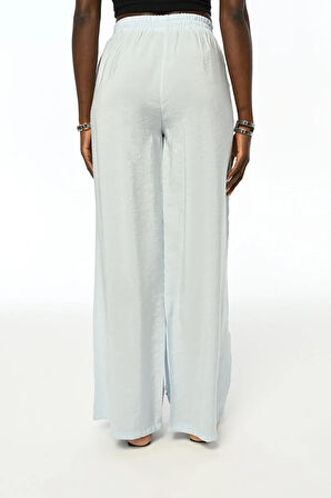 KADIN BELİ LASTİKLİ RAHAT KALIP BOL PAÇA TAŞ İŞLEMELİ PANTOLON