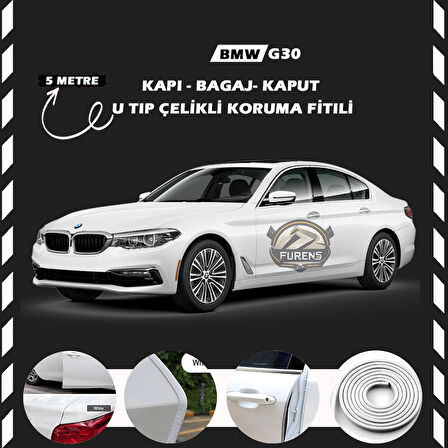 Bmw G30 Oto Araç Kapı Koruma Fitili 5metre Parlak Beyaz Renk