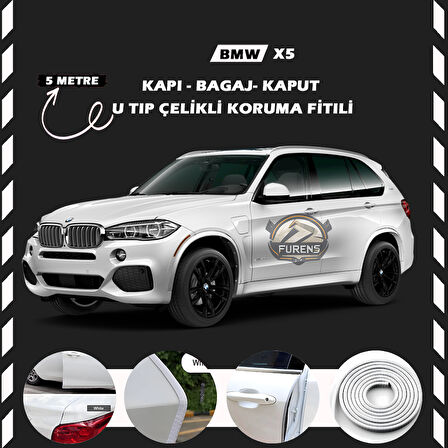 Bmw X5 Oto Araç Kapı Koruma Fitili 5metre Parlak Beyaz Renk