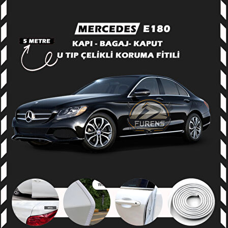 Mercedes E180 Oto Araç Kapı Koruma Fitili 5metre Parlak Beyaz Renk