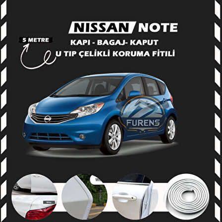 Nissan Note Oto Araç Kapı Koruma Fitili 5metre Parlak Beyaz Renk
