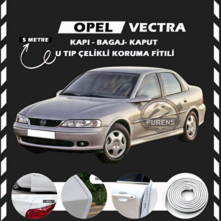 Opel Vectra Oto Araç Kapı Koruma Fitili 5metre Parlak Beyaz Renk