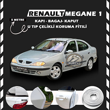 Renault Megane 1 Oto Araç Kapı Koruma Fitili 5metre Parlak Beyaz Renk