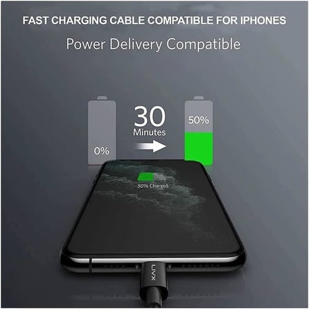 Horizontal 20W Type C to Lightning 2 Metre iPhone iPad Hızlı Şarj ve Data Kablosu Space Gray