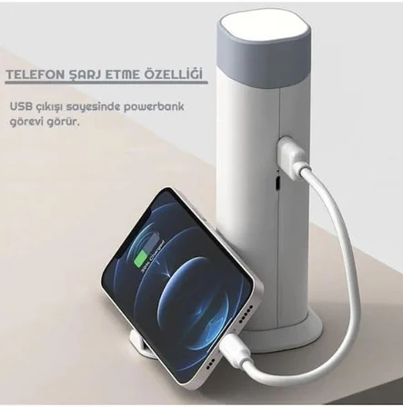 Şarjlı Dokunmatik 20 Led Çalışma Okuma Işığı Masa Lambası Ayarlanabilir Parlaklık Powerbank 1200mah