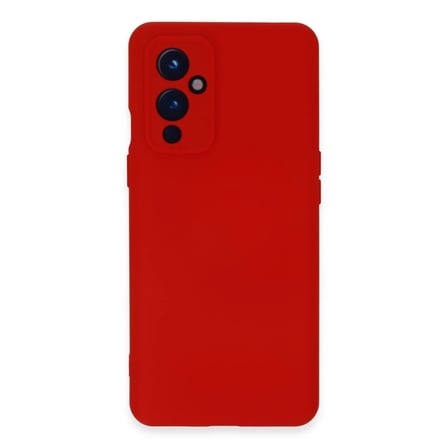 One Plus 9 Kılıf Nano içi Kadife Silikon - Kırmızı