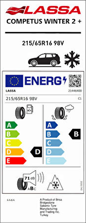 Lassa 215/65R16 98V Competus Wınter 2 + M+S D-B-71 Kış Suv Lastiği (Üretim Yılı: 2024)