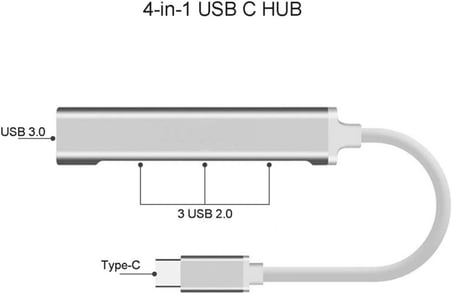 TrkTech Type - C 4 Girişli Usb Çoğaltıcı Type-c To Usb Hub 4 Ports