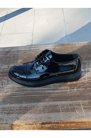 Erkek Yazlık Babet  Poli ve Hafif Taban Rahat Kalıp Rugan Bağlı