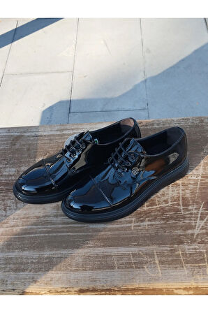 Erkek Yazlık Babet  Poli ve Hafif Taban Rahat Kalıp Rugan Bağlı