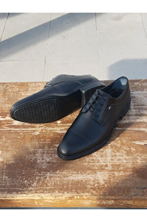 Erkek Kışlık Kundura Hakiki Deri  Kauççuk ve Kaymaz Taban Bağcıklı