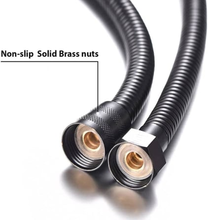 Mayaglory Örgülü Duş Hortumu Spiral Shower Hose, Siyah