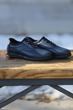 Hakiki Deri Kaymaz Kışlık Taban Akıllı Bağcık ve Ortopedik Erkek Kışlık Sportif Kundura Larcivet