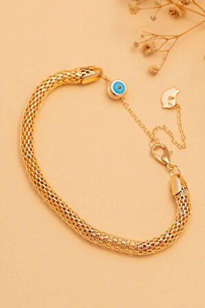 Kadın Bileklik - Altın Kaplama Silindir Hasır Model Kadın Bijuteri Bileklik