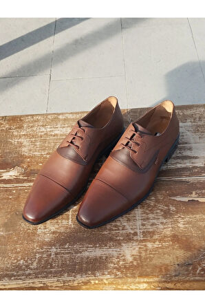 Erkek Yazlık Kundura Hakiki İç Dış Deri  Neolit Taban Bağcıklı