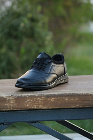 Erkek Sportif Kışlık Kundura Hakiki Deri  Kauççuk Taban Otobetik ve Bağsız Lastikli