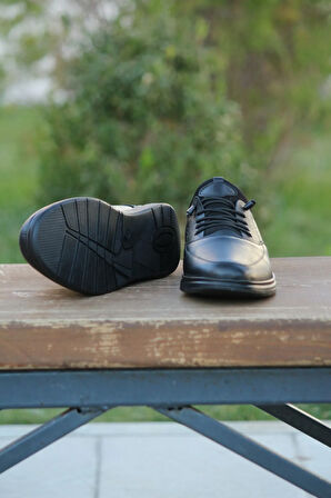 Erkek Sportif Kışlık Kundura Hakiki Deri  Kauççuk Taban Otobetik ve Bağsız Lastikli