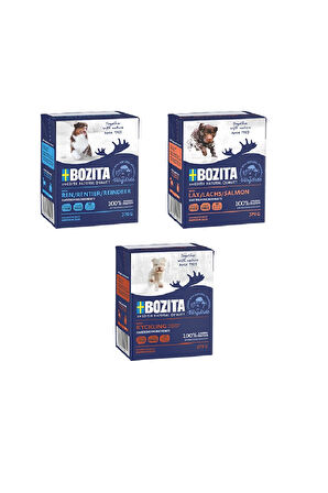 Bozita 3 Çeşit Karma Tahılsız Köpek Yaş Maması 370 Gr. X 3 Adet