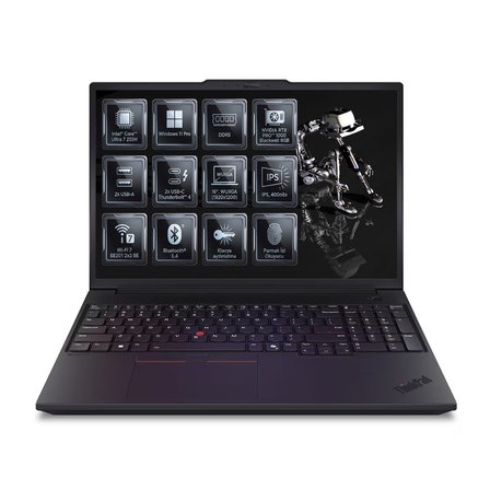 Lenovo MWS ThinkPad P16V Gen 3 Ultra 7-255H 32GB 1TB SSD 8 GB RTX PRO 1000 Blackwell 16" Windows 11 Pro Taşınabilir İş İstasyonu 21RS0006TX