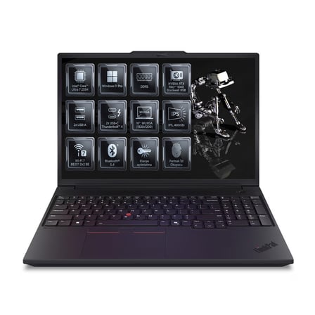 Lenovo MWS ThinkPad P16V Gen 3 Ultra 7-255H 48GB 2TB SSD 8 GB RTX PRO 1000 Blackwell 16" Windows 11 Pro Taşınabilir İş İstasyonu 21RS0006TX 005