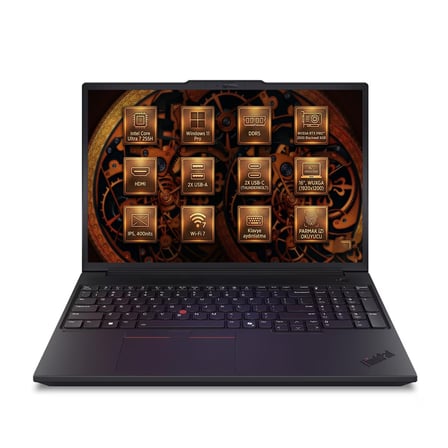 Lenovo MWS ThinkPad P16V G3 Ultra 7 255H 48GB 1TB SSD 8 GB RTX PRO 2000 Blackwell 16" W11P İş İstasyonu 21RS000BTX 001