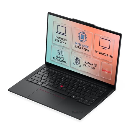 Lenovo ThinkPad E14 Gen7 Intel Core Ultra 7 255H 16GB 512GB SSD 14" WUXGA Windows 11 Pro Laptop, Notebook 21SX008XTX 008