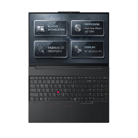 Lenovo ThinkPad E16 Gen 3 Intel Core Ultra 5 225U 32GB 512GB SSD 16" WUXGA Freedos Laptop, Notebook 21SR006VTX 001