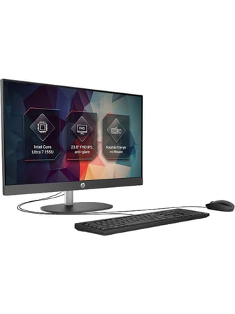 Hp ProOne 240 G10 Intel Core Ultra 7 155U 8GB 512GB SSD 23.8" FHD Freedos All In One Pc D21FRET1