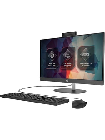Hp ProOne 240 G10 Intel Core Ultra 7 155U 8GB 512GB SSD 23.8" FHD Freedos All In One Pc D21FRET1