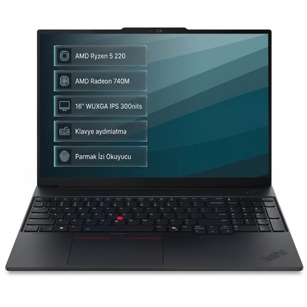 Lenovo ThinkPad E16 Gen 3 AMD Ryzen 5 220 32GB 512GB SSD 16" WUXGA Freedos Laptop, Notebook 21ST0058TX 001