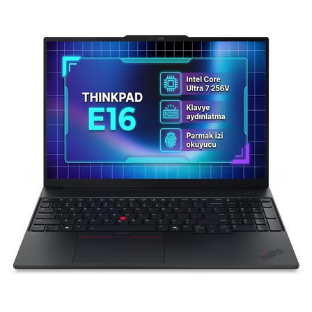 Lenovo ThinkPad E16 Gen 3 Intel Core Ultra 7 256V 16GB 512GB SSD 16" WUXGA Freedos Laptop, Notebook 22AY0037TX
