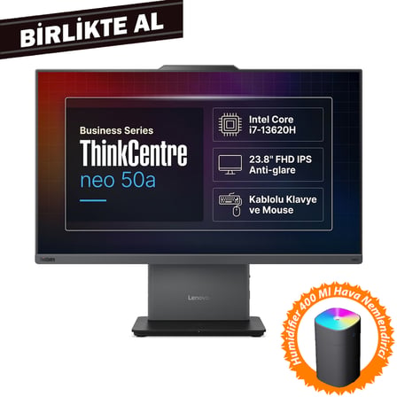 Lenovo ThinkCentre Neo 50a G5 Intel Core i7-13620H 32GB 1TB SSD 23.8" W11P All In One + Hava Nemlendirici 12SC001XTR 023