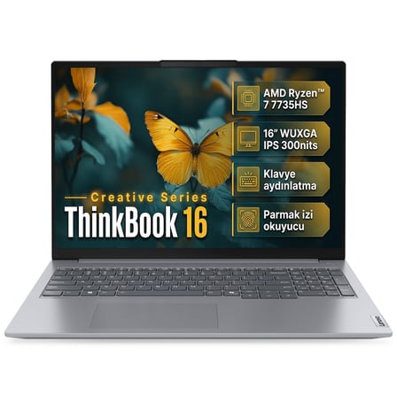 Lenovo ThinkBook 16 Gen 7 AMD Ryzen 7 7735HS 64GB 1TB SSD 16" WUXGA Freedos Laptop, Notebook 21MW0083TR 003